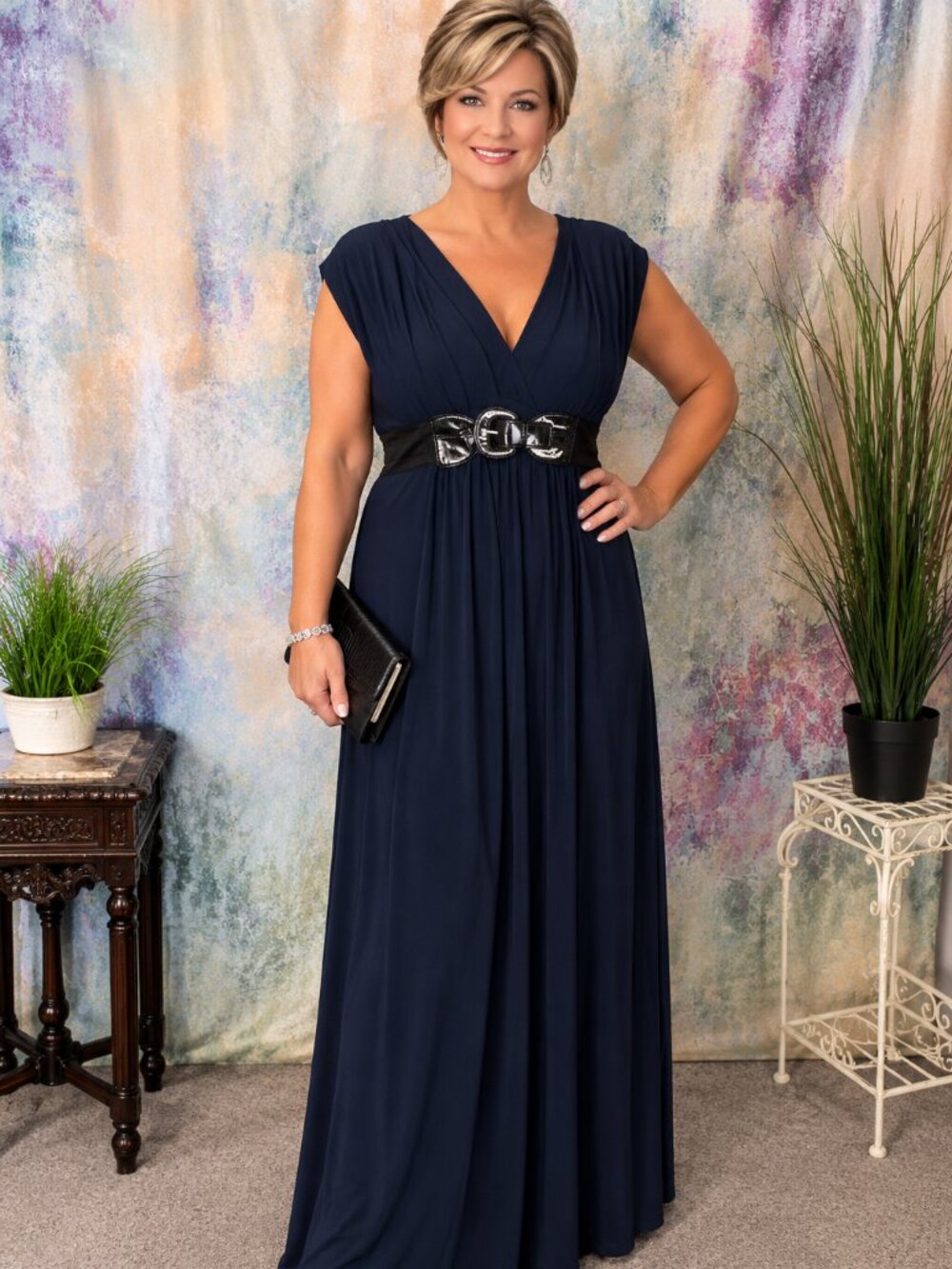 📌 Delirious Dark Blue Plus Size Maxi Dress